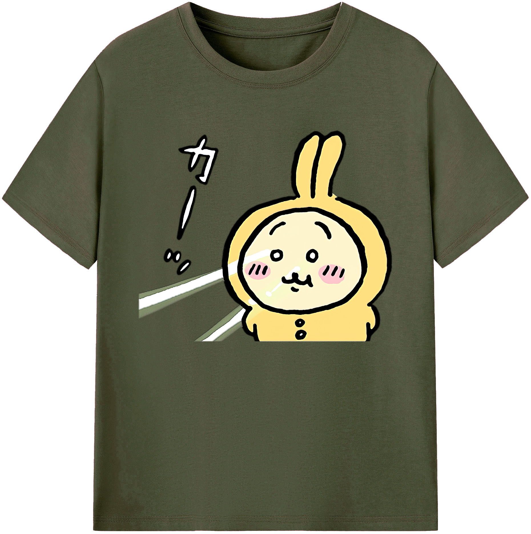 （画像用） ちいかわ うさぎ Chii-kawa usagi 綿100％ メンズ半袖Tシャツ｜肌触りやわらか＆通気性